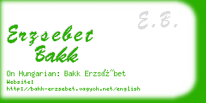 erzsebet bakk business card